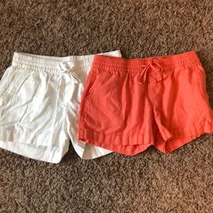 Old Navy linen shorts MEDIUM white and coral